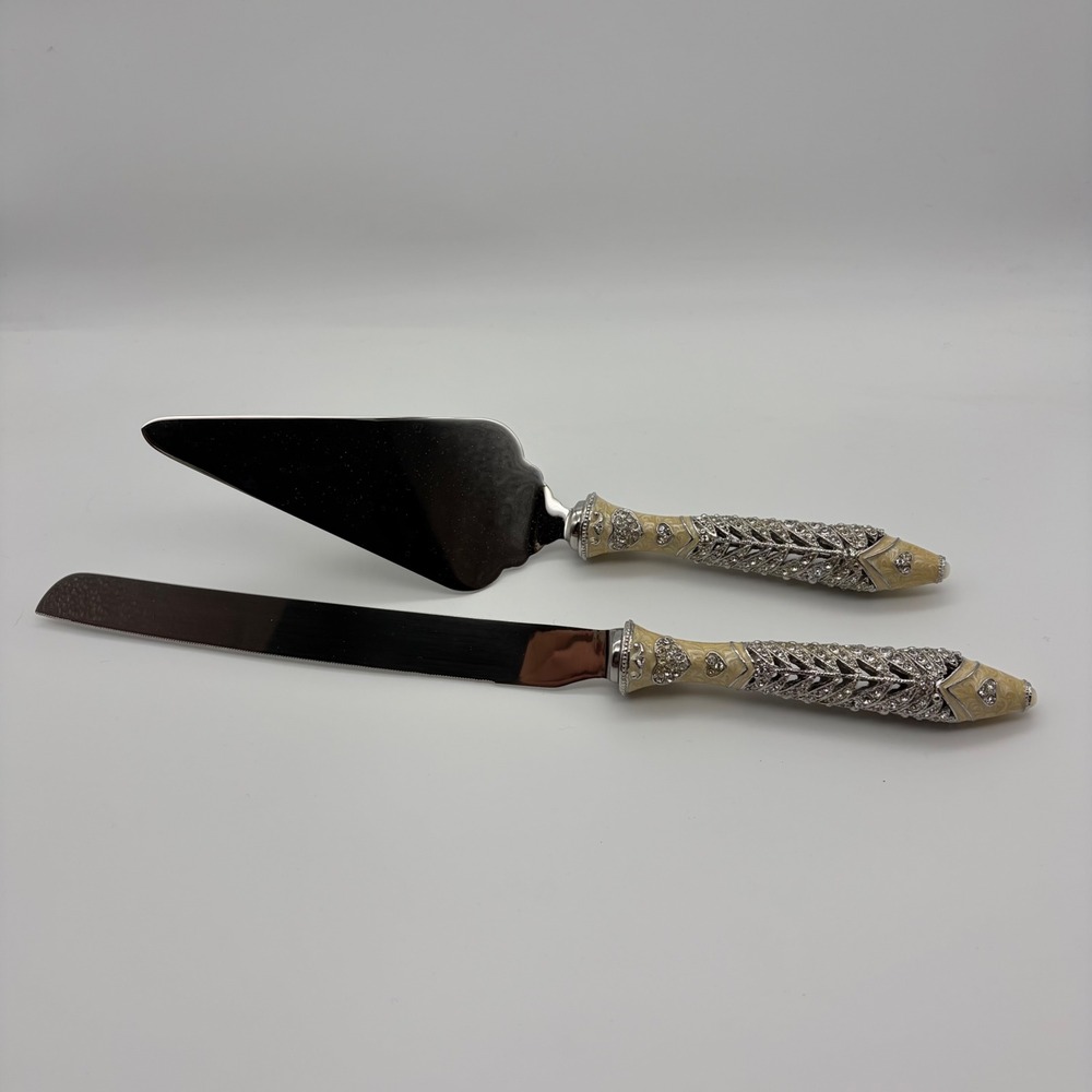 TR Things Remembered Stainless Steel Wedding Cake Cutting Server Knife Set